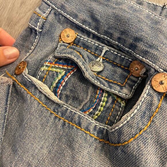 True Religion Billy Men's White Color Stitches Jeans US Made Size 40 - Picture 5 of 11